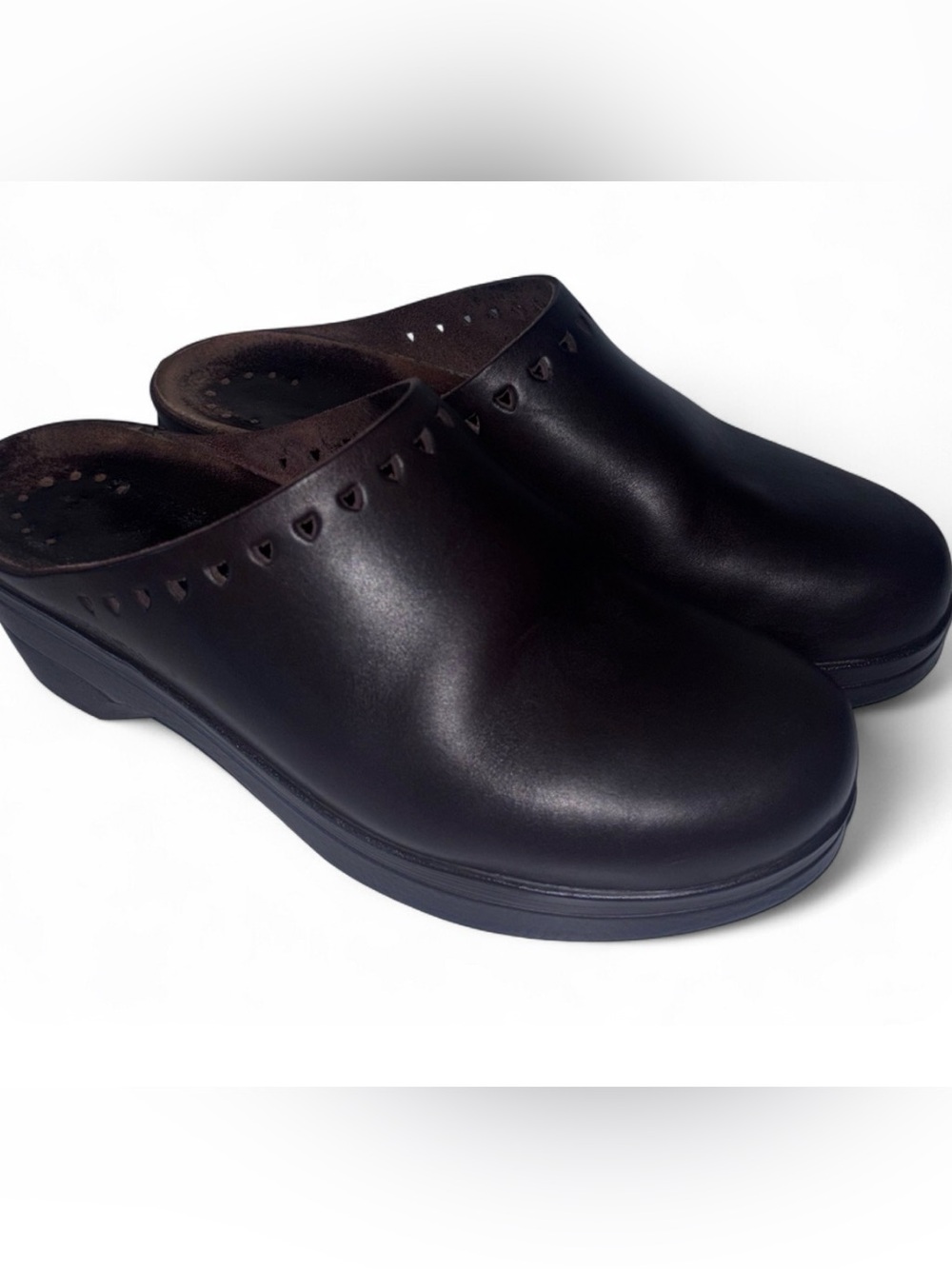Mephisto Satty Slip-On Comfort Clogs Brown Leather Mules Size 39/8 Casual Shoes
